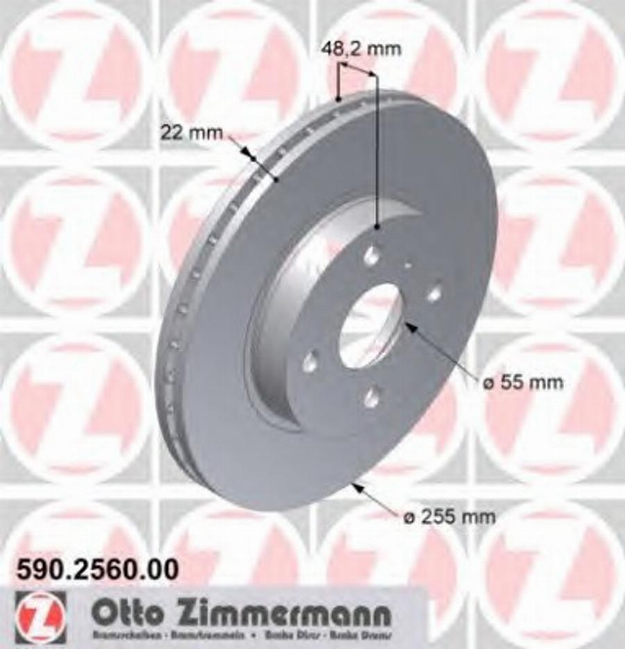 Zimmermann 590.2560.00 - Bremžu diski www.autospares.lv