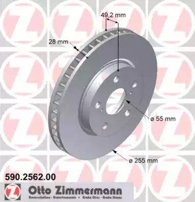 Zimmermann 590.2562.00 - Bremžu diski autospares.lv