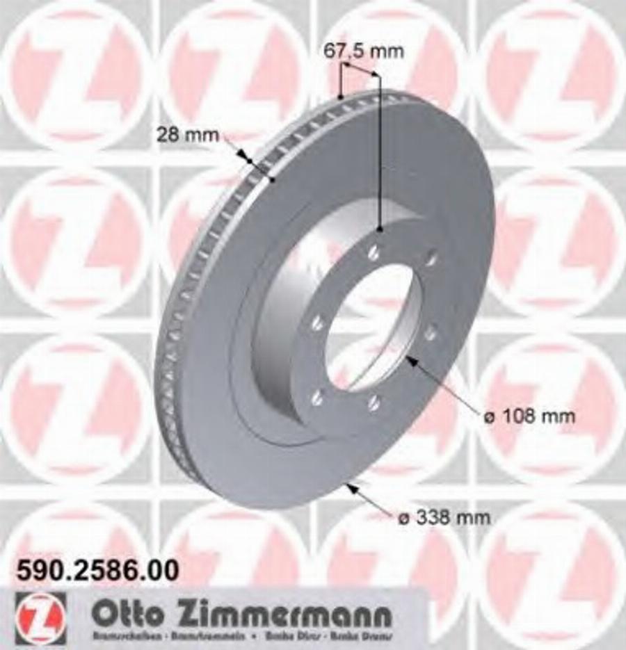 Zimmermann 590.2586.00 - Bremžu diski www.autospares.lv