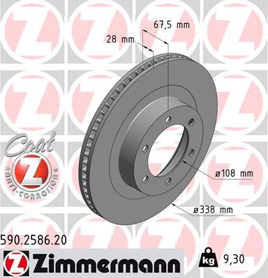 Zimmermann 590.2586.20 - Bremžu diski www.autospares.lv