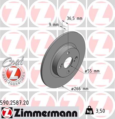 Zimmermann 590.2587.20 - Bremžu diski www.autospares.lv