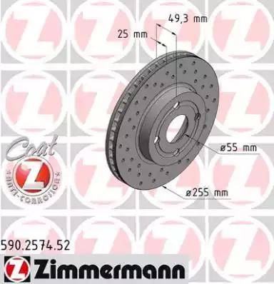 Zimmermann 590.2574.52 - Brake Disc www.autospares.lv