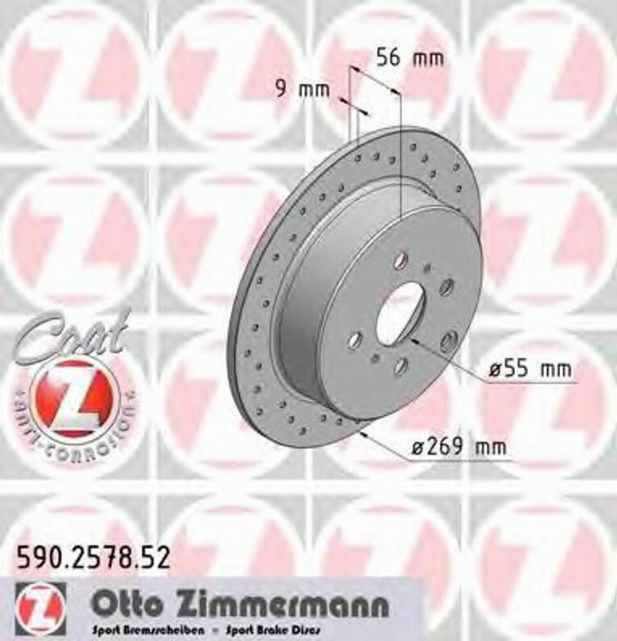 Zimmermann 590.2578.52 - Brake Disc www.autospares.lv