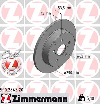 Zimmermann 590.2845.20 - Bremžu diski www.autospares.lv