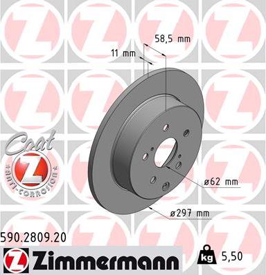 Zimmermann 590.2809.20 - Bremžu diski www.autospares.lv