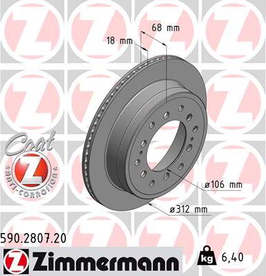 Zimmermann 590.2807.20 - Bremžu diski www.autospares.lv