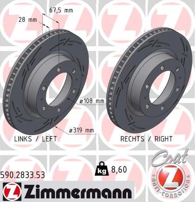 Zimmermann 590.2833.53 - Bremžu diski www.autospares.lv