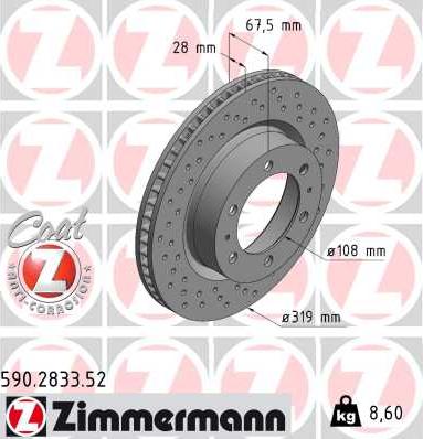 Zimmermann 590.2833.52 - Bremžu diski www.autospares.lv