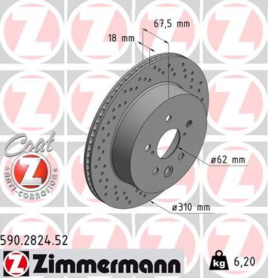 Zimmermann 590.2824.52 - Bremžu diski www.autospares.lv