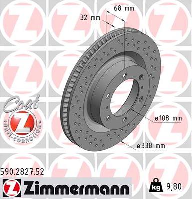 Zimmermann 590.2827.52 - Bremžu diski www.autospares.lv