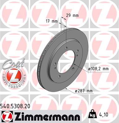 Zimmermann 540.5308.20 - Bremžu diski www.autospares.lv