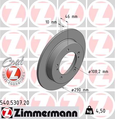 Zimmermann 540.5307.20 - Bremžu diski www.autospares.lv