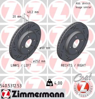 Zimmermann 540.5312.53 - Bremžu diski www.autospares.lv