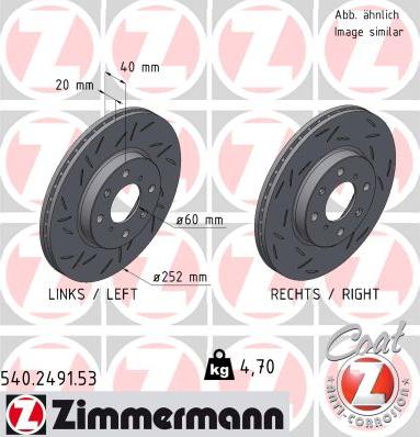 Zimmermann 540.2491.53 - Bremžu diski www.autospares.lv