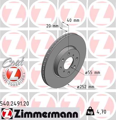 Zimmermann 540.2491.20 - Bremžu diski www.autospares.lv