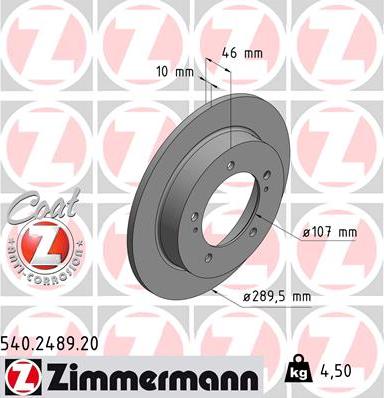 Zimmermann 540.2489.20 - Bremžu diski www.autospares.lv