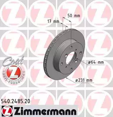 Zimmermann 540.2485.20 - Bremžu diski www.autospares.lv