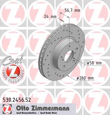 Zimmermann 530.2456.52 - Brake Disc www.autospares.lv