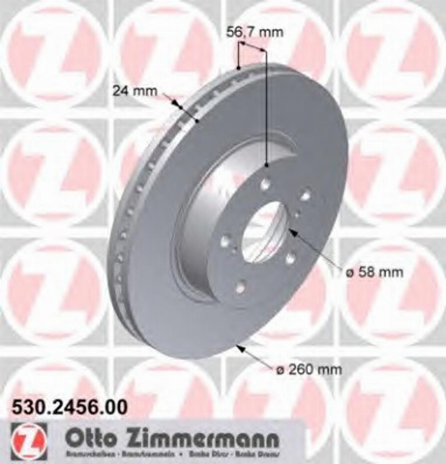 Zimmermann 530 2456 00 - Brake Disc www.autospares.lv