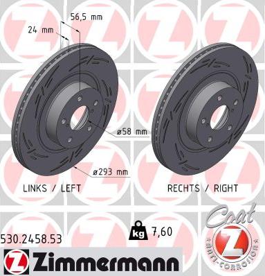 Zimmermann 530.2458.53 - Bremžu diski www.autospares.lv