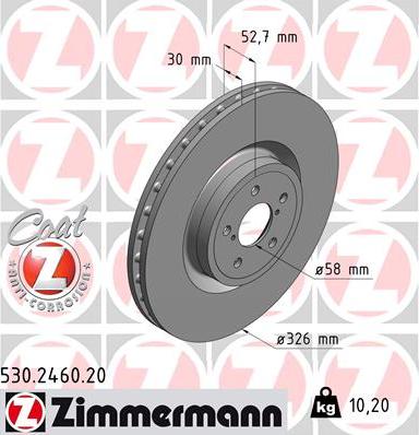 Zimmermann 530.2460.20 - Bremžu diski autospares.lv