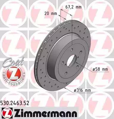 Zimmermann 530.2463.52 - Bremžu diski autospares.lv