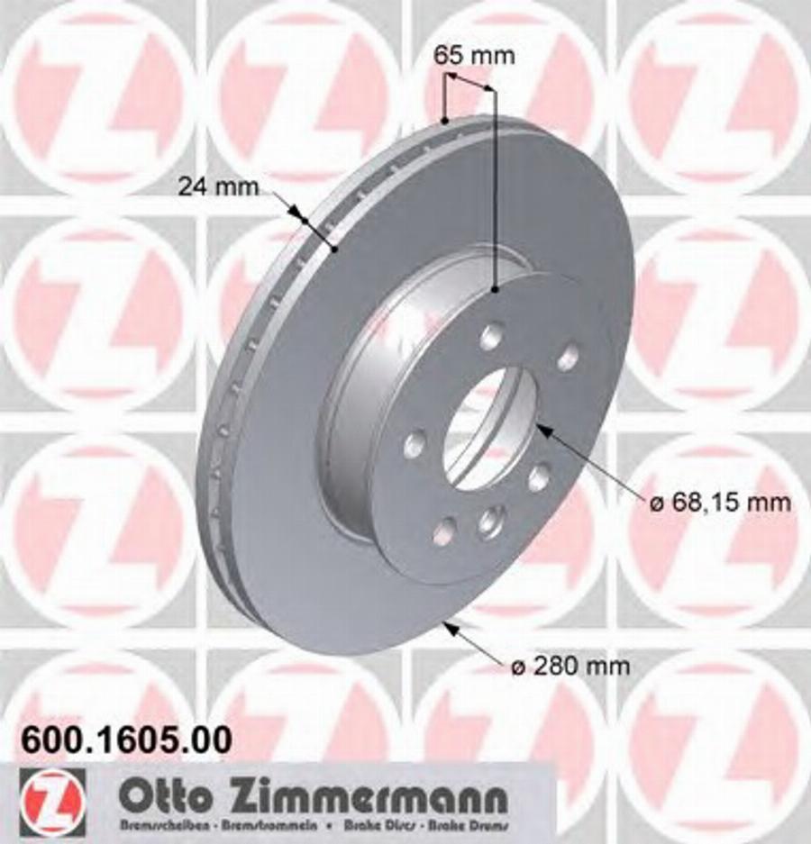 Zimmermann 600 1605 00 - Bremžu diski www.autospares.lv