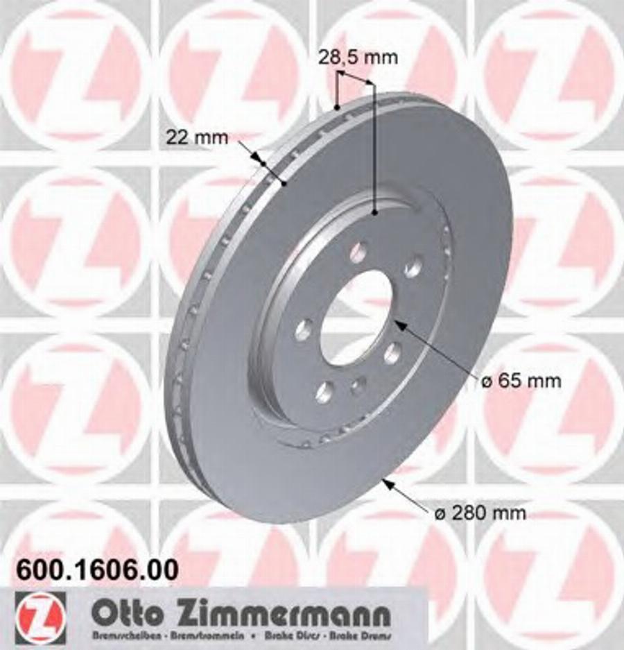 Zimmermann 600 1606 00 - Bremžu diski www.autospares.lv