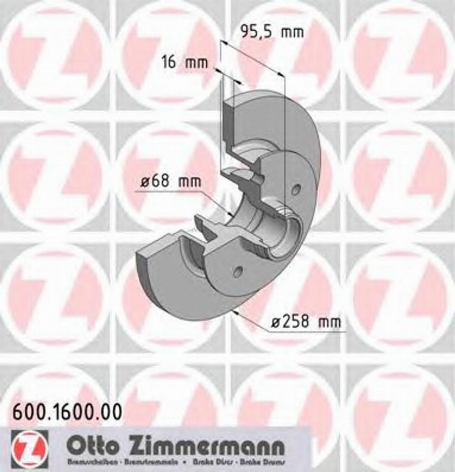 Zimmermann 600 1600 00 - Bremžu diski www.autospares.lv