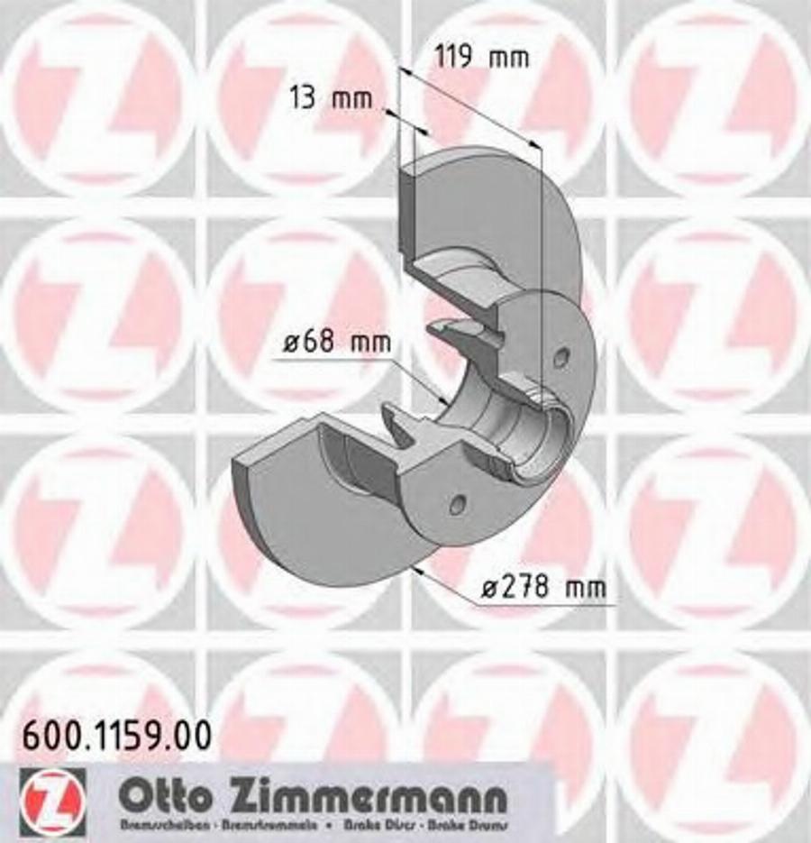 Zimmermann 600 1159 00 - Bremžu diski www.autospares.lv