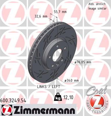 Zimmermann 600.3249.54 - Bremžu diski www.autospares.lv