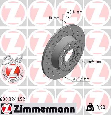 Zimmermann 600.3241.52 - Bremžu diski www.autospares.lv