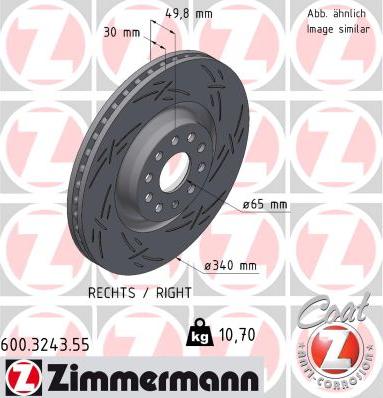 Zimmermann 600.3243.55 - Bremžu diski www.autospares.lv