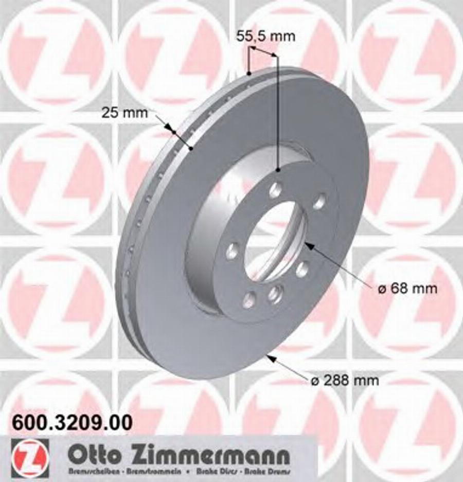 Zimmermann 600 3209 00 - Тормозной диск www.autospares.lv