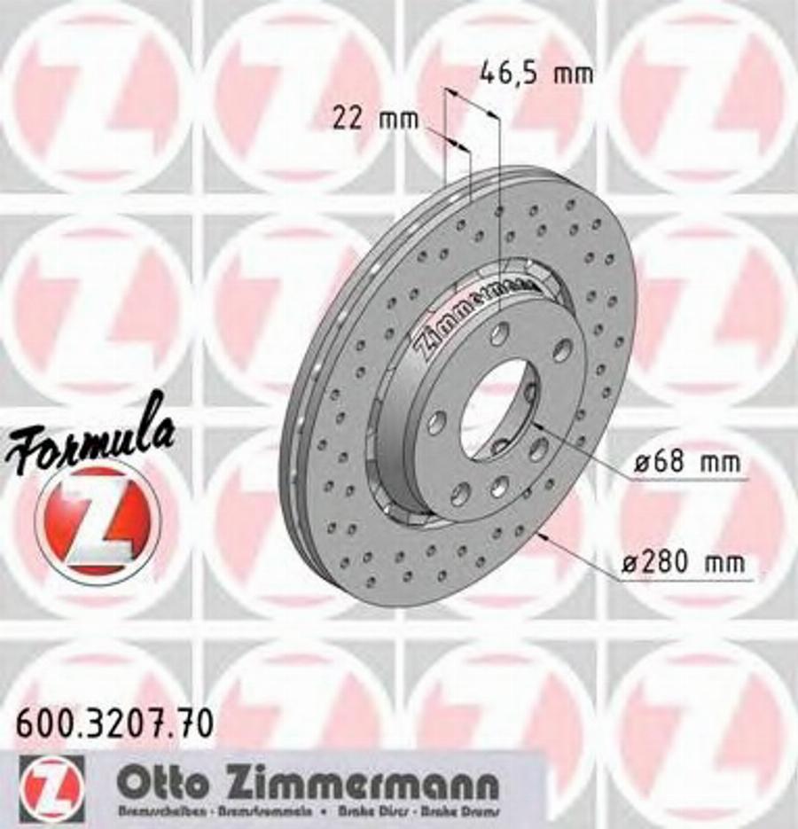 Zimmermann 600.3207.70 - Bremžu diski www.autospares.lv