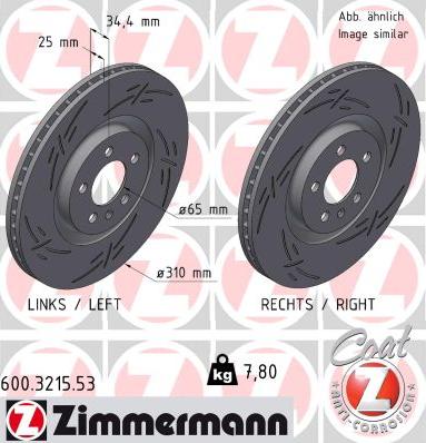 Zimmermann 600.3215.53 - Bremžu diski www.autospares.lv