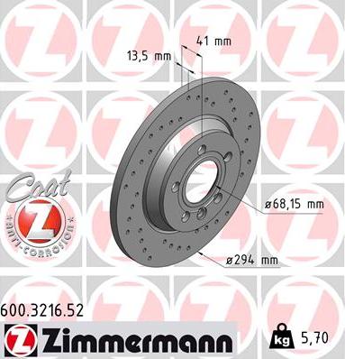 Zimmermann 600.3216.52 - Bremžu diski www.autospares.lv