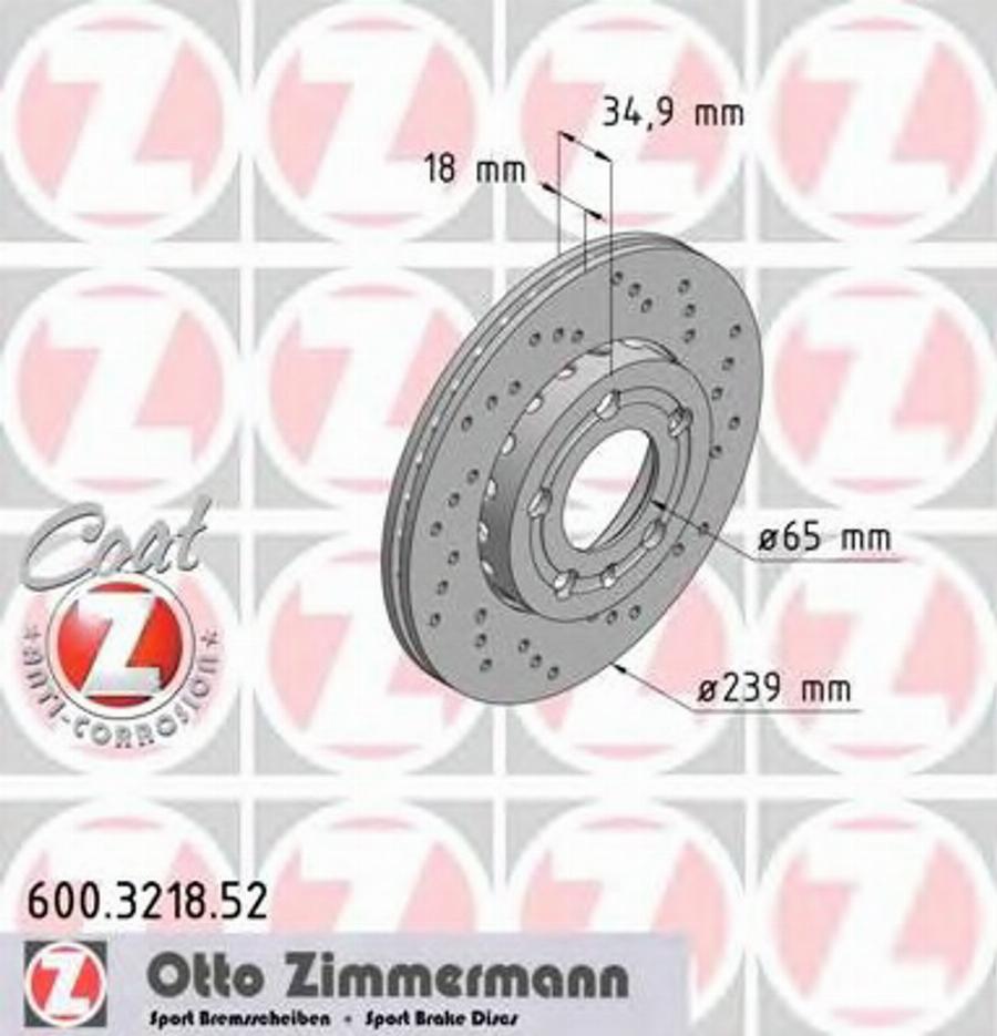 Zimmermann 600.3218.52 - Bremžu diski www.autospares.lv