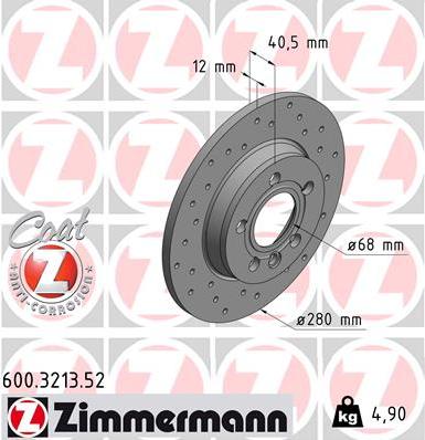 Zimmermann 600.3213.52 - Bremžu diski www.autospares.lv