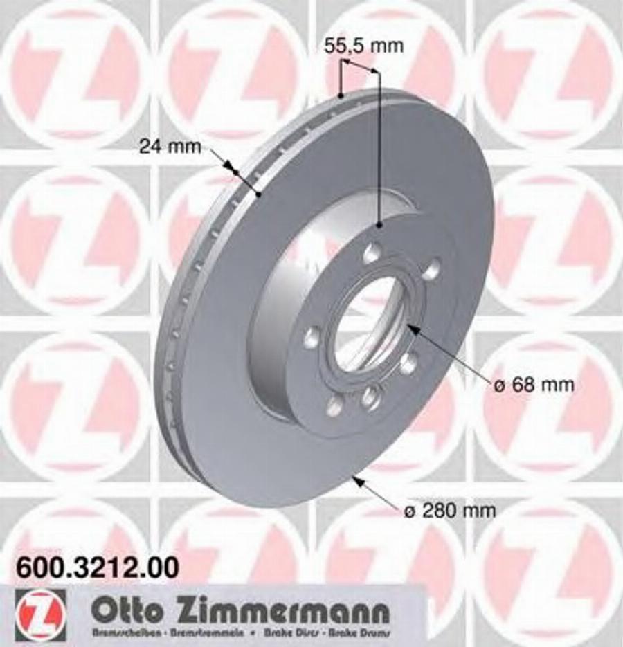 Zimmermann 600.3212.00 - Bremžu diski www.autospares.lv