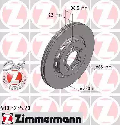 Zimmermann 600.3235.20 - Bremžu diski www.autospares.lv