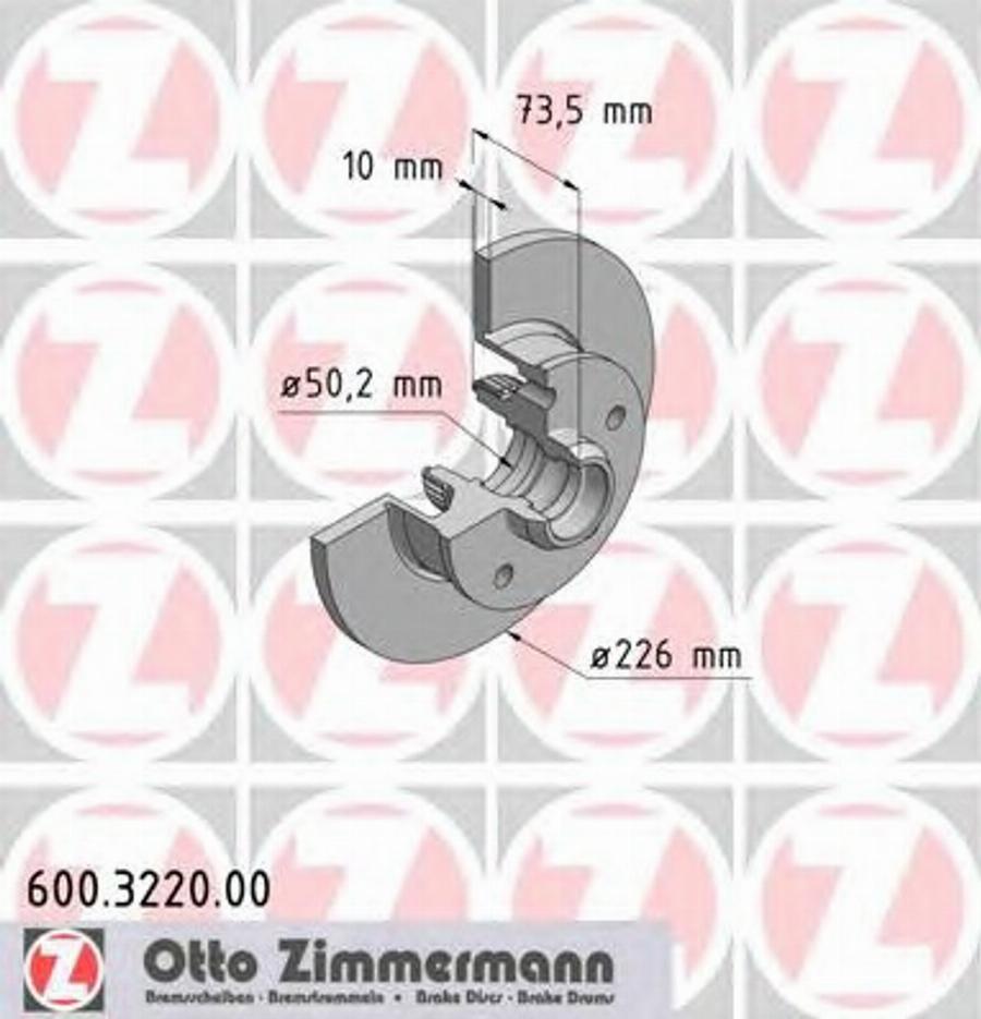 Zimmermann 600.3220.00 - Bremžu diski www.autospares.lv