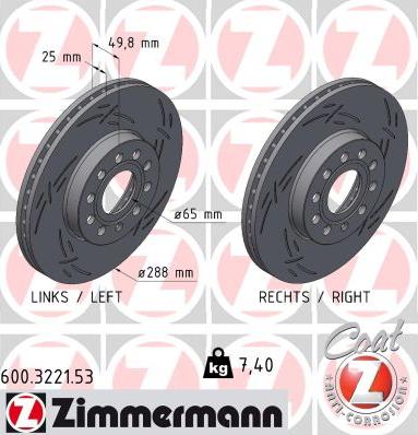 Zimmermann 600.3221.53 - Bremžu diski www.autospares.lv