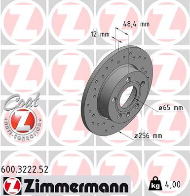 Zimmermann 600.3222.52 - Bremžu diski www.autospares.lv