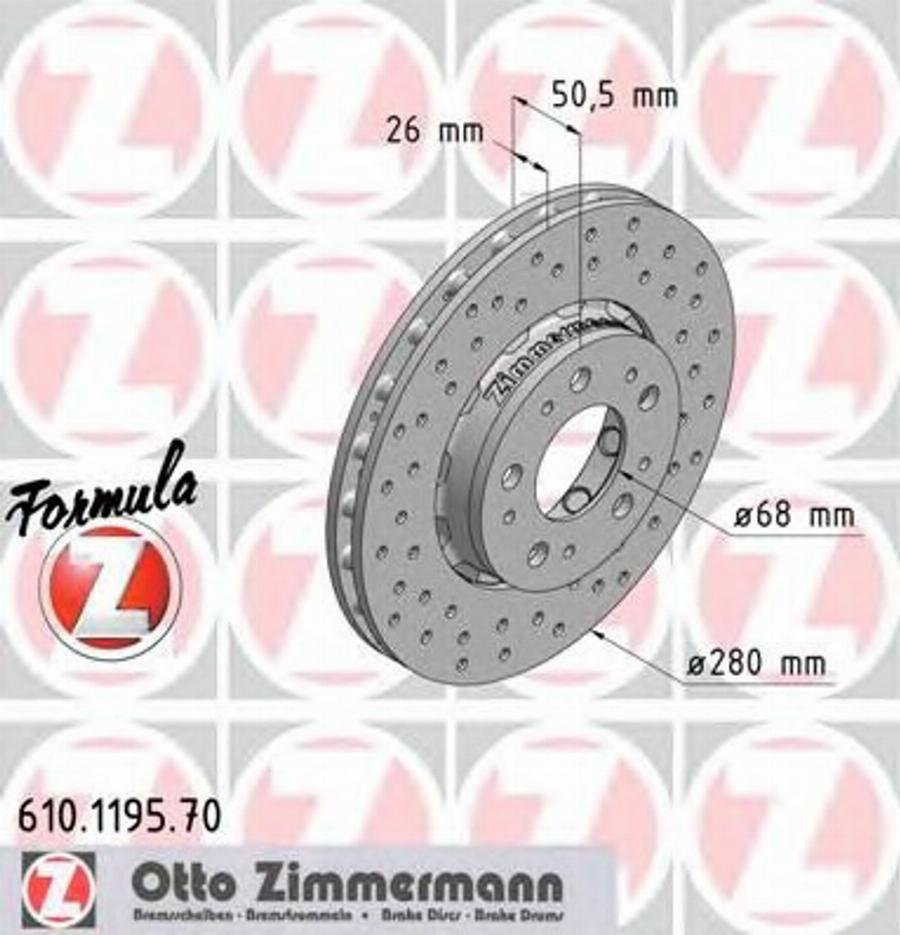 Zimmermann 610.1195.70 - Bremžu diski www.autospares.lv