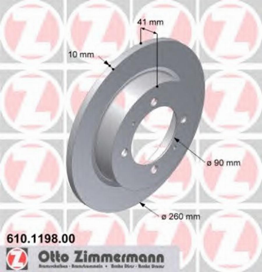 Zimmermann 610 1198 00 - Brake Disc www.autospares.lv