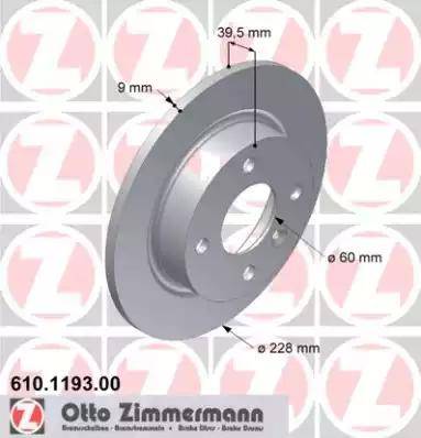 Zimmermann 610.1193.00 - Bremžu diski autospares.lv