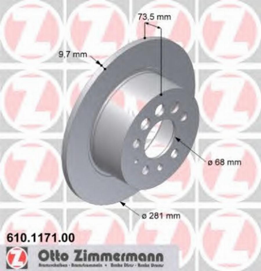 Zimmermann 610 1171 00 - Bremžu diski www.autospares.lv