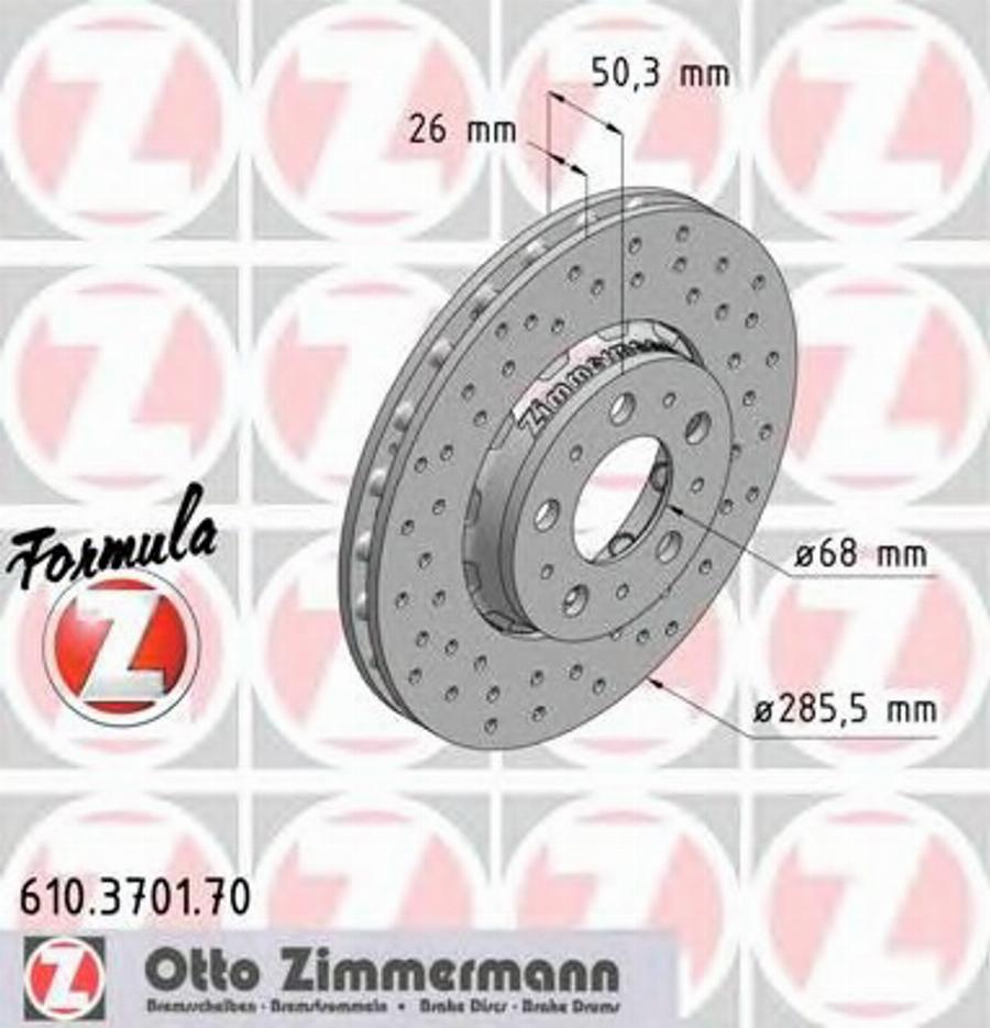 Zimmermann 610.3701.70 - Bremžu diski www.autospares.lv