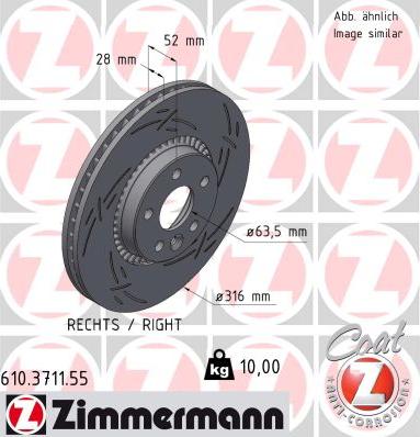 Zimmermann 610.3711.55 - Bremžu diski www.autospares.lv